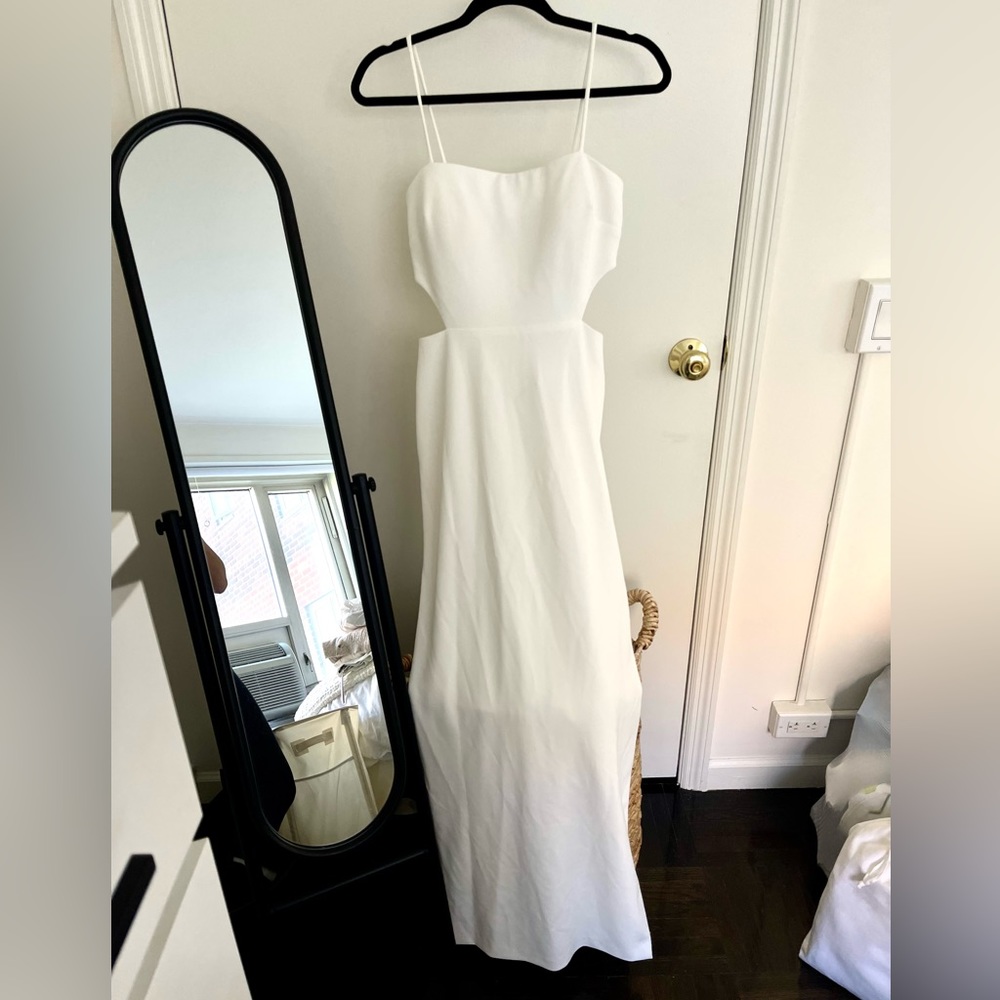 White Cutout Maxi Formal Dress